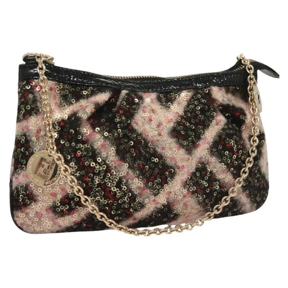 FENDI Accessory Pouch Sequin Pink Gold Auth 128846V - Picture 1 of 16